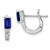 Image of 12mm Sterling Silver Rhodium-plated Sapphire Hinged Hoop Earrings