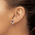 12mm Sterling Silver Rhodium-plated Sapphire Hinged Hoop Earrings