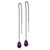 Image of 56mm Sterling Silver Rhodium-plated Amethyst Bead Dangle Earrings