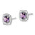 Image of 9.15mm Sterling Silver Rhodium-plated Amethyst Square Post Earrings