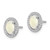 9.6mm Sterling Silver Rhodium-plated Milky Opal Oval Post Earrings
