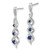 Image of 34mm 14k White Gold Diamond and Blue Sapphire Post Dangle Earrings