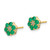 Image of 6mm 14K Yellow Gold and Rhodium Emerald and Diamond Post Earrings