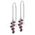 Image of 52mm Sterling Silver Rhodium-plated Garnet Cluster Dangle Earrings