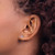Image of 5.3mm 14k White Gold 3-stone Created Pink Sapphire Triangle Earrings