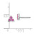 Image of 5.3mm 14k White Gold 3-stone Created Pink Sapphire Triangle Earrings