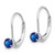 Image of 13mm 14k White Gold 4mm Round September/Sapphire Leverback Earrings