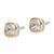 Image of 6.5mm Sterling Silver w/ 14K Accent White Topaz Square Stud Earrings