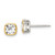 Image of 6.5mm Sterling Silver w/ 14K Accent White Topaz Square Stud Earrings