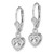 Image of 25mm Sterling Silver Rhodium-plated 6mm Heart CZ Leverback Earrings