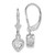 Image of 25mm Sterling Silver Rhodium-plated 6mm Heart CZ Leverback Earrings