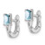 Image of 12mm Sterling Silver Rhodium-plated Aquamarine Hinged Hoop Earrings