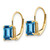 Image of 16mm 14K Yellow Gold 7x5mm Emerald-cut Blue Topaz Leverback Earrings