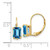 Image of 16mm 14K Yellow Gold 7x5mm Emerald-cut Blue Topaz Leverback Earrings
