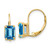Image of 16mm 14K Yellow Gold 7x5mm Emerald-cut Blue Topaz Leverback Earrings