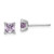 5mm Sterling Silver Rhodium-plated Round 5mm Amethyst Post Earrings