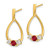Image of 22mm 10k Yellow Gold Ruby and White Sapphire Post Dangle Earrings