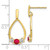 Image of 22mm 10k Yellow Gold Ruby and White Sapphire Post Dangle Earrings