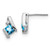Image of 9.9mm Sterling Silver Antiqued Cushion Blue Topaz and Diamond Earrings
