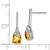 Image of 20mm Sterling Silver Rhodium-plated Diamond and Citrine Post Earrings