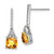 Image of 20mm Sterling Silver Rhodium-plated Diamond and Citrine Post Earrings