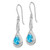 Image of 40mm Sterling Silver Rhodium-plated CZ and Blue Topaz Dangle Earrings