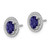 Image of 9.6mm Sterling Silver Rhodium-plated Create Sapphire Oval Post Earrings