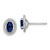Image of 9.6mm Sterling Silver Rhodium-plated Create Sapphire Oval Post Earrings