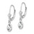 Image of 23mm 14k White Gold 6x4 Oval Bezel April/White Topaz Leverback Earrings