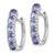 Image of 20mm Sterling Silver Rhodium-plated Oval Tanzanite Hinged Hoop Earrings