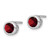 Image of 7mm Sterling Silver Rhodium-plated Polished Garnet Round Post Earrings