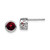 Image of 7mm Sterling Silver Rhodium-plated Polished Garnet Round Post Earrings
