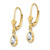 Image of 23mm 14K Yellow Gold 6x4 Oval Bezel April/White Topaz Leverback Earrings