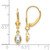 Image of 23mm 14K Yellow Gold 6x4 Oval Bezel April/White Topaz Leverback Earrings