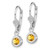 Image of 26mm Sterling Silver Rhodium-plated 5mm Round Citrine Leverback Earrings