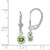 Image of 26mm Sterling Silver Rhodium-plated 5mm Round Peridot Leverback Earrings