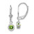 Image of 26mm Sterling Silver Rhodium-plated 5mm Round Peridot Leverback Earrings