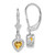 Image of 25mm Sterling Silver Rhodium-plated 6mm Heart Citrine Leverback Earrings
