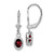 Image of 26mm Sterling Silver Rhodium-plated 7x5mm Oval Garnet Leverback Earrings