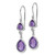 Image of 40mm Sterling Silver Rhodium-plated Diamond and Amethyst Dangle Earrings