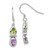 Image of 37mm Sterling Silver Rhodium-plated Peridot and Amethyst Dangle Earrings