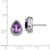 Image of 14mm Sterling Silver Rhodium-plated Polished Amethyst & CZ Post Earrings