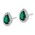 Image of 14mm Sterling Silver Rhodium-plated Simulated Emerald & CZ Post Earrings