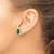 Image of 14mm Sterling Silver Rhodium-plated Simulated Emerald & CZ Post Earrings