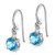 20mm Sterling Silver Rhodium-plated Blue Topaz and Diamond Wire Earrings
