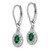 Image of 26mm Sterling Silver Rhodium-plated Diamond/Lab Created Emerald Earrings