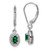 Image of 26mm Sterling Silver Rhodium-plated Diamond/Lab Created Emerald Earrings
