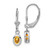 Image of 28mm Sterling Silver Rhodium-plated 6x4mm Oval Citrine Leverback Earrings