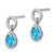 Image of 16mm Sterling Silver Rhodium-plated Blue Topaz Pear Twisted Post Earrings