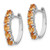 Image of 20mm Sterling Silver Rhodium-plated Polished Citrine Hinged Hoop Earrings